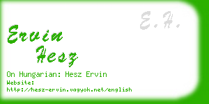 ervin hesz business card